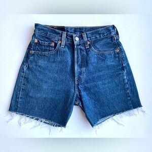 Vintage Levi's 501 Denim Shorts 90s Cutoff W26 Made in USA Blue Wash 25 XS 0